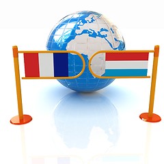 Image showing Three-dimensional image of the turnstile and flags of France and