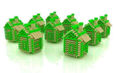 Image showing Log houses from matches pattern with the best percent