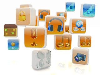 Image showing Cloud of media application Icons
