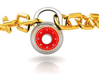 Image showing Padlock and chain 