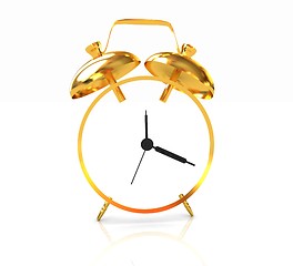 Image showing 3D illustration of gold alarm clock icon