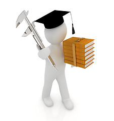 Image showing 3d man in graduation hat with the best technical educational lit