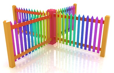 Image showing Colorfull glossy fence 