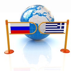 Image showing Three-dimensional image of the turnstile and flags of Russia and