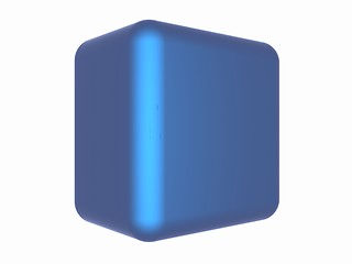 Image showing Blue metallic shine cube