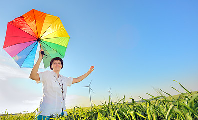 Image showing  Woman with Umbrella