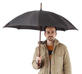 Image showing Man with umbrella