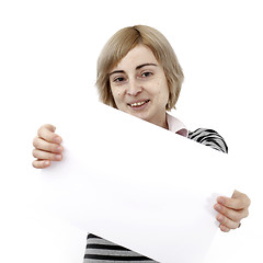 Image showing Woman holding a paper