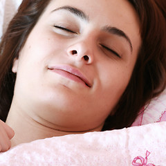 Image showing Beautiful young woman sleeping.