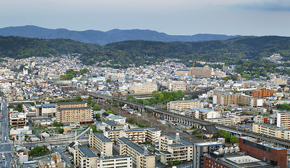 Image showing Sunset over Kyoto City in Japan. 