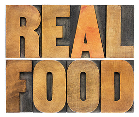 Image showing real food in wood type