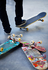 Image showing Old Skateboards