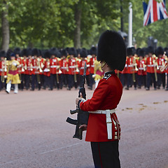 Image showing London Royal Guards at the Trooping of the Colour