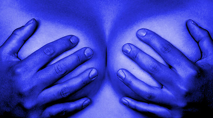 Image showing Hands covering breasts