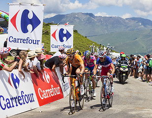 Image showing Cyclists on Col de Val Louron Azet