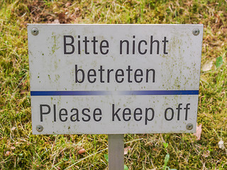 Image showing Please keep off from the grass sign