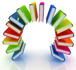 Image showing Colorful books like the rainbow 