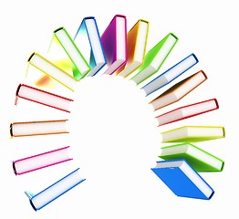 Image showing Colorful books like the rainbow 