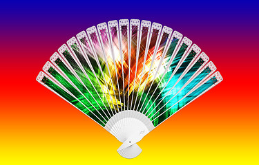 Image showing Colorful hand fan 