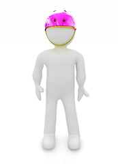 Image showing 3d man in bicycle helmet 