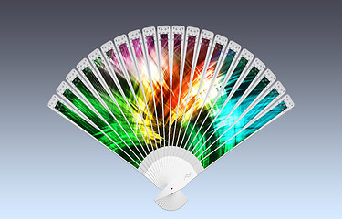 Image showing Colorful hand fan 