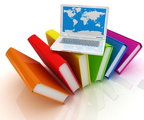 Image showing Laptop on books 