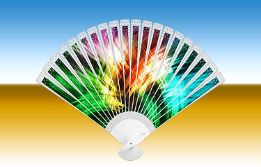 Image showing Colorful hand fan 