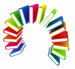 Image showing Colorful books like the rainbow 