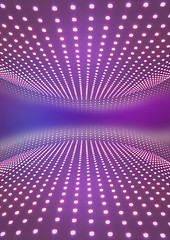 Image showing Light path to infinity on a pink