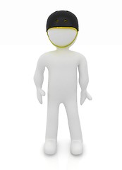 Image showing 3d man in bicycle helmet 