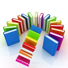 Image showing Colorful books flying 