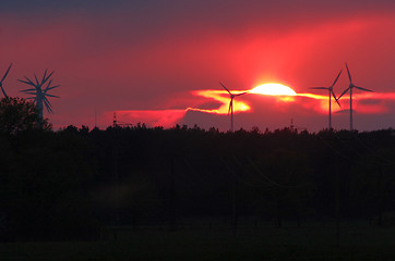 Image showing sunrise with way to earth