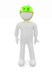 Image showing 3d man in bicycle helmet 