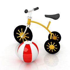 Image showing children's bike with colorful aquatic ball