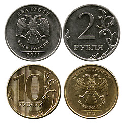 Image showing two and ten roubles, Russia, 2011-2012