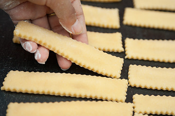 Image showing Handmade fresh pasta preparation