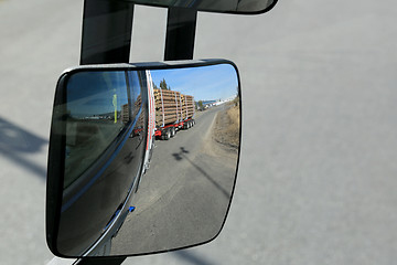 Image showing Timber Trailer on Volvo FH16 750 Side Mirror