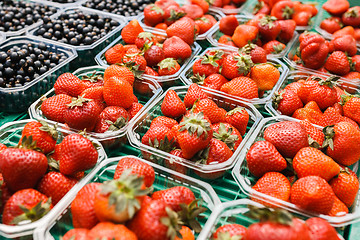 Image showing Strawberry at farmer market, Norway.