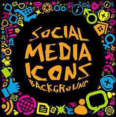 Image showing Social media icon background