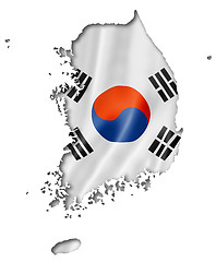 Image showing South Korean flag map