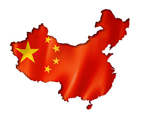 Image showing Chinese flag map