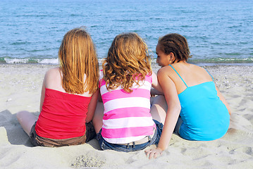 Image showing Girls on beach