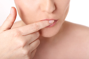 Image showing Lips of a young woman