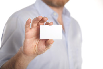 Image showing Businessman with business card