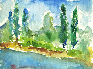 Image showing watercolor landscape