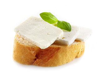 Image showing bread with fresh goat cheese