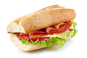 Image showing Sandwich with meat and vegetables