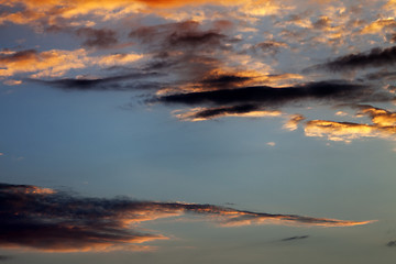 Image showing Multicolor sunset sky on summer sea