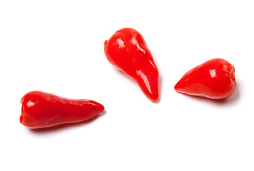 Image showing Three piri-piri hot peppers