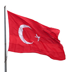 Image showing Turkish flag waving on wind